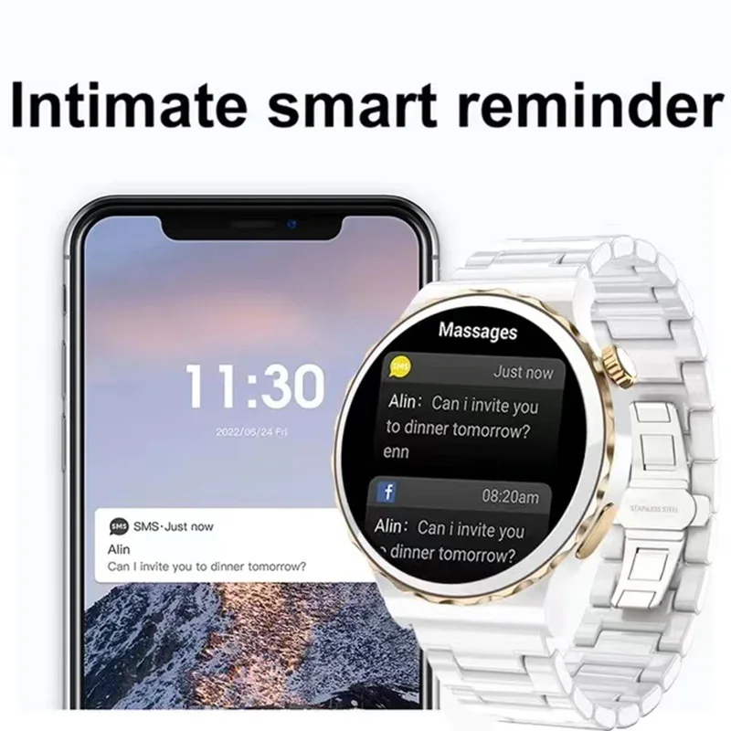Модные умные часы женские NFC AMOLED Bluetooth Часы для звонков Мужские пульсометры Водонепроницаемые умные часы для Huawei Мужские часы Изображение 4