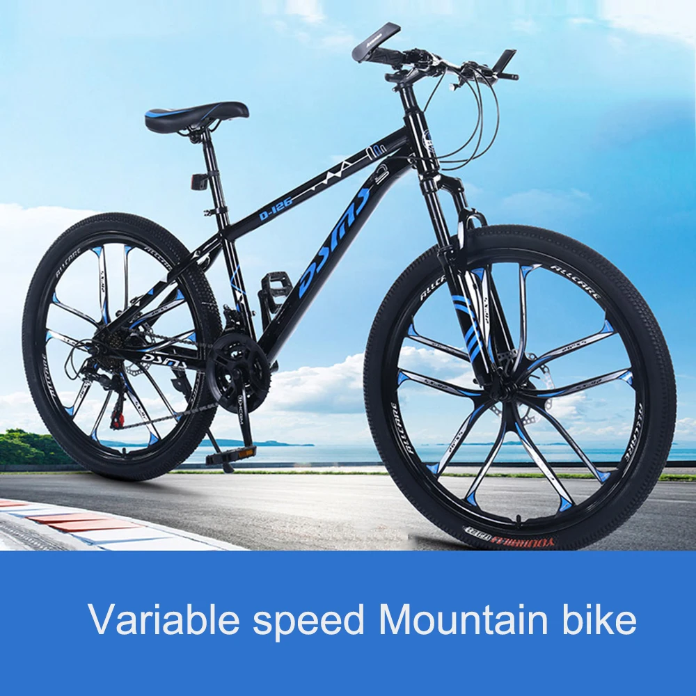 Горный велосипед с передним и задним механическим дисковым тормозом, велосипед с ободом из алюминиевого сплава, установочным колесом, рамой из высокоуглеродистой стали Изображение 1