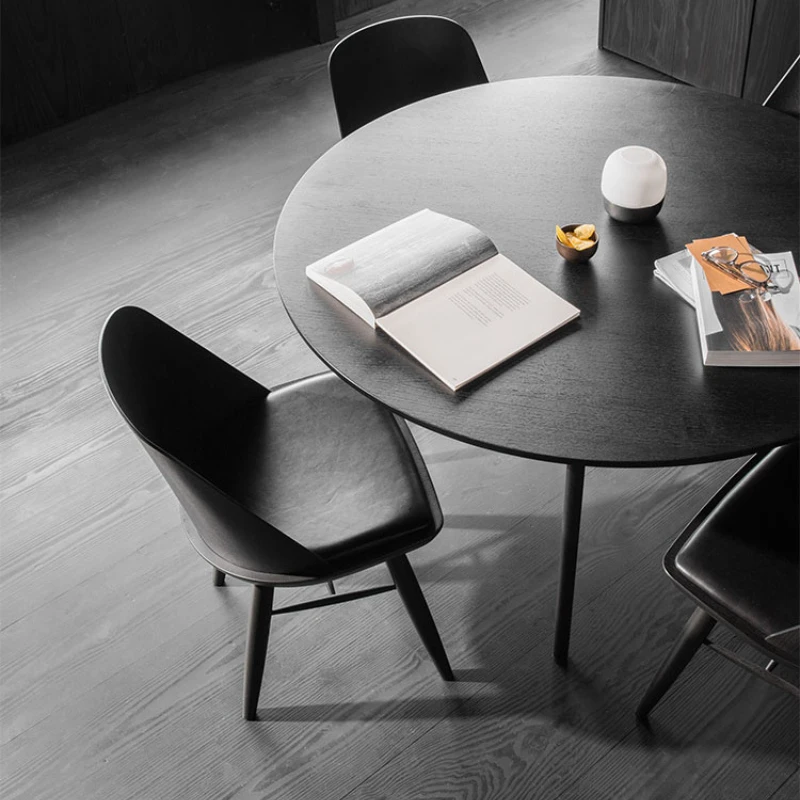 Компьютерный стул, скандинавские обеденные стулья, креативный кухонный стул из массива дерева, Удобная спинка, мебель для гостиной, Универсальная сцена Изображение 1