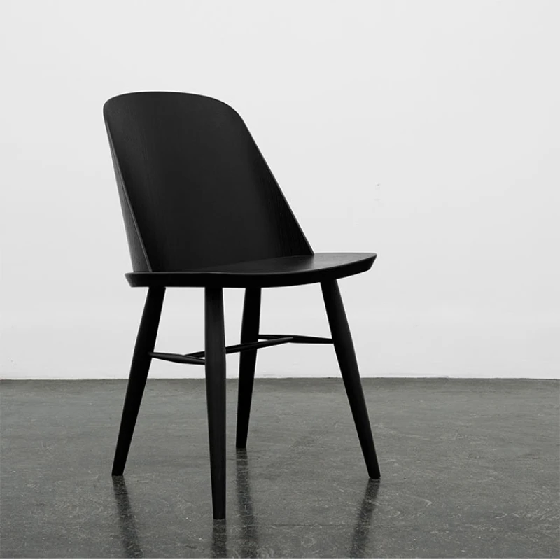 Компьютерный стул, скандинавские обеденные стулья, креативный кухонный стул из массива дерева, Удобная спинка, мебель для гостиной, Универсальная сцена Изображение 2