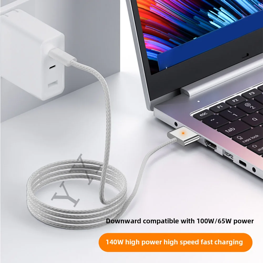 Кабель для Быстрой зарядки длиной 2 М Максимальная Мощность PD140W Type-C С Разъемом для быстрой зарядки Magnetic 3 со Светодиодной Подсветкой для MacBook Air/Pro 2 Изображение 3