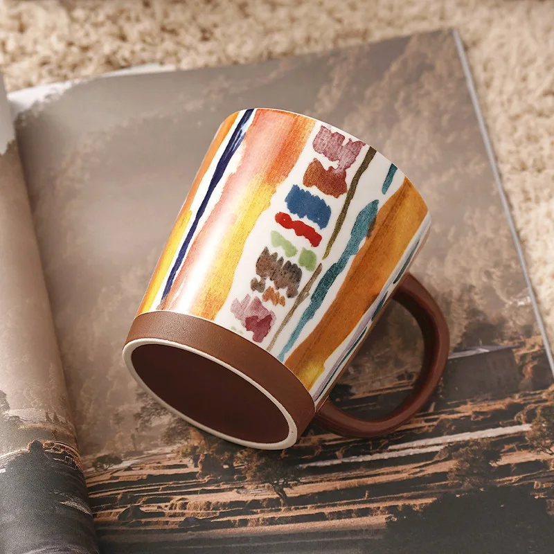 486 МЛ Керамическая чашка в стиле ретро в богемном стиле, высококачественная кофейная чашка, офисная чашка, чашки для воды Изображение 2