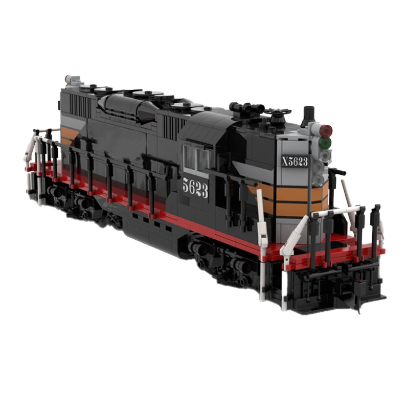 Классическая серия железнодорожных поездов MOC Southern Pacific GP9 (Черная Вдова) Строительные блоки Сборка Модели Кирпичи Дисплей Креативная детская игрушка Изображение 1