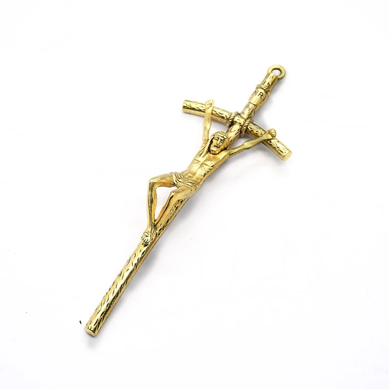QIGO Большой Древний Золотой Серебряный Металлический крест, подвеска, Религиозные украшения, Аксессуары для DIY Изображение 0