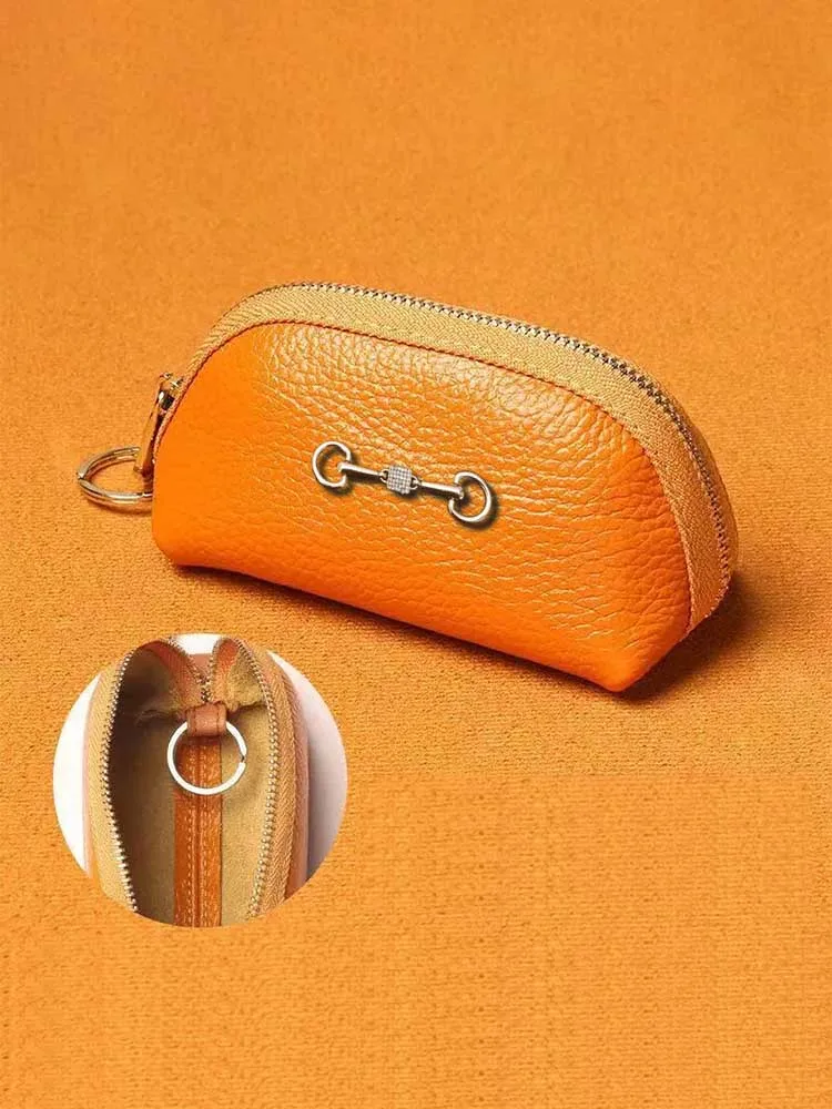 Компактный кошелек для ключей из искусственной кожи - идеально подходит для автомобилей и ключей от дома Золотой декор с жемчужными и хрустальными вставками Изображение 0
