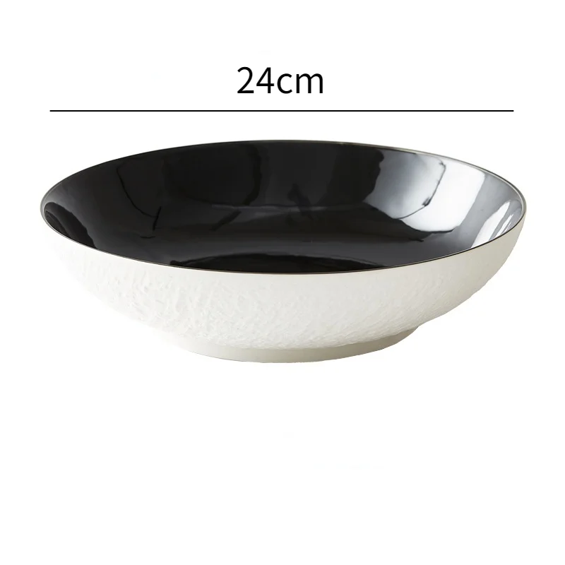 Керамическая тарелка в западном стиле с каменным узором Тарелка для французской пасты Креативная суповая тарелка Гостиничный Стейк Набор Тарелка Бытовая Кухонная посуда Изображение 5
