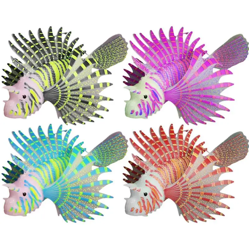 Плавающие украшения для аквариума Рыбки-крылатки из смолы, светящиеся в темноте, украшение для аквариума, Портативные плавающие украшения для дома Изображение 0