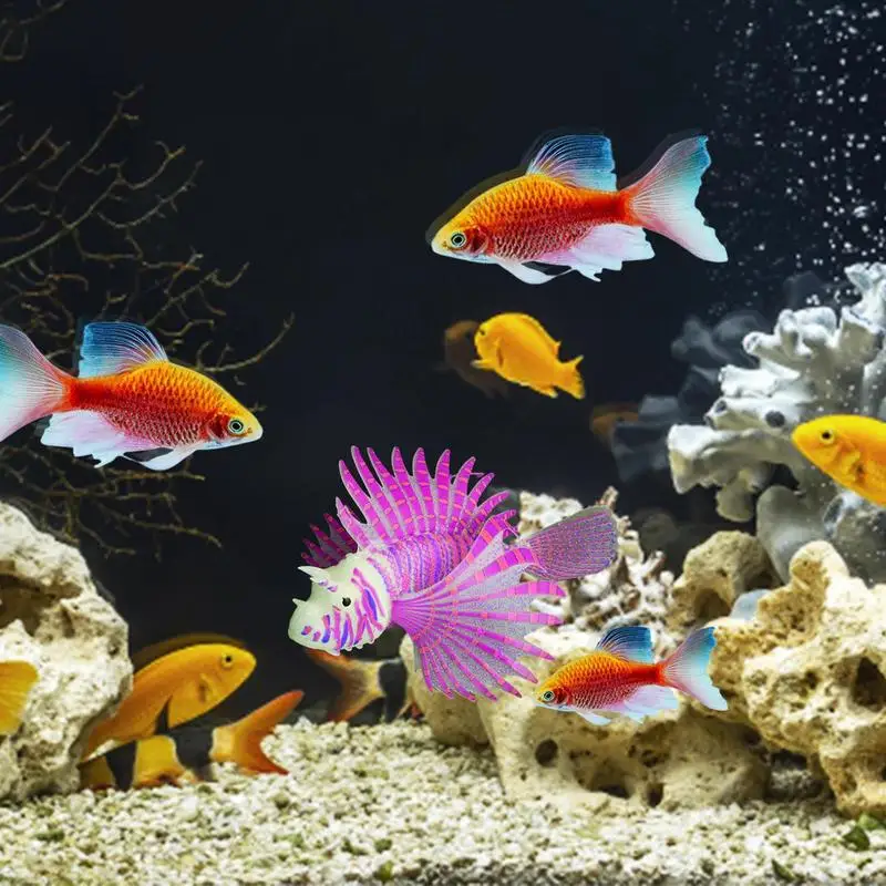 Плавающие украшения для аквариума Рыбки-крылатки из смолы, светящиеся в темноте, украшение для аквариума, Портативные плавающие украшения для дома Изображение 3