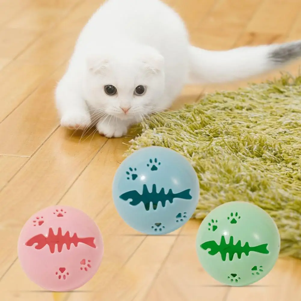 Игрушка с кошачьим мячом, выдалбливаемый Сменный Съемный шарик-колокольчик из рыбьей кости, звуковая игрушка-дразнилка для котенка в помещении, игрушка для развлечения Изображение 0