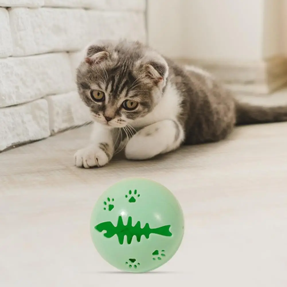 Игрушка с кошачьим мячом, выдалбливаемый Сменный Съемный шарик-колокольчик из рыбьей кости, звуковая игрушка-дразнилка для котенка в помещении, игрушка для развлечения Изображение 2