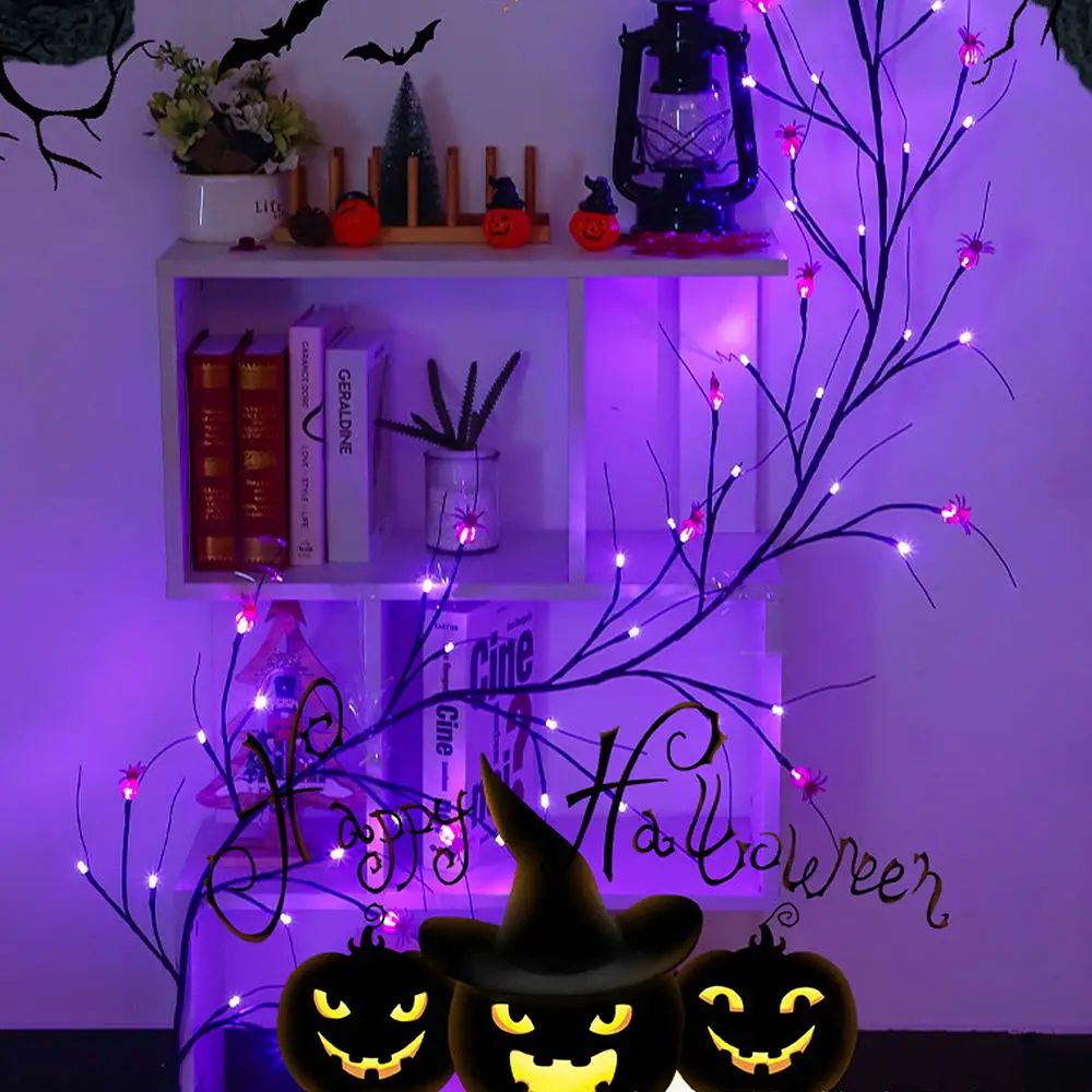 Светильник из ротанга на Хэллоуин, уличная водонепроницаемая имитация ветки дерева, призрачный фестиваль, атмосфера ужасов, макет декора в помещении Изображение 0