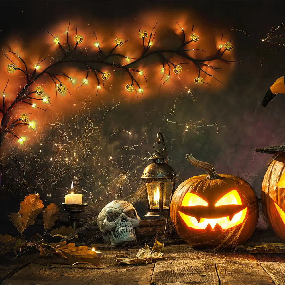 Светильник из ротанга на Хэллоуин, уличная водонепроницаемая имитация ветки дерева, призрачный фестиваль, атмосфера ужасов, макет декора в помещении Изображение 2