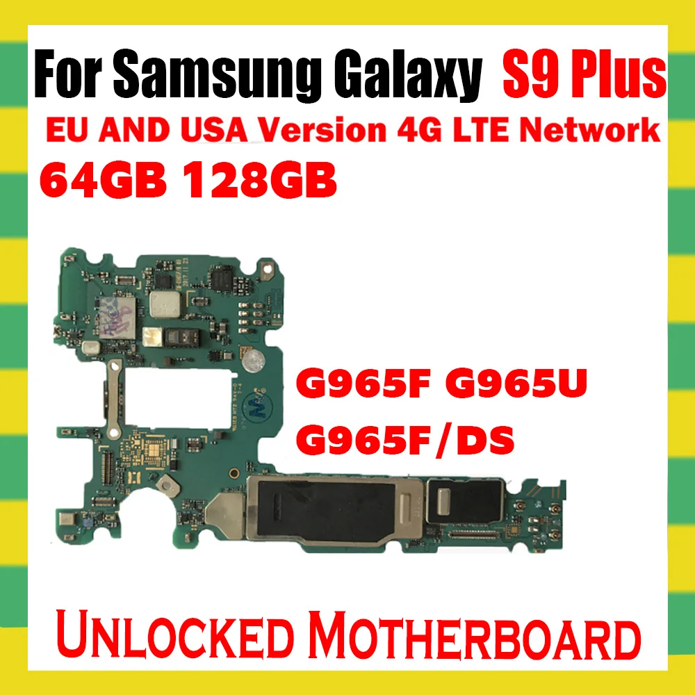 Заводская разблокировка Для Samsung S9/S9 Plus G960F G960U G960FD G965F G965U G965FD Материнской платы 100% Оригинальная Логическая плата 64 ГБ/128 ГБ Изображение 0