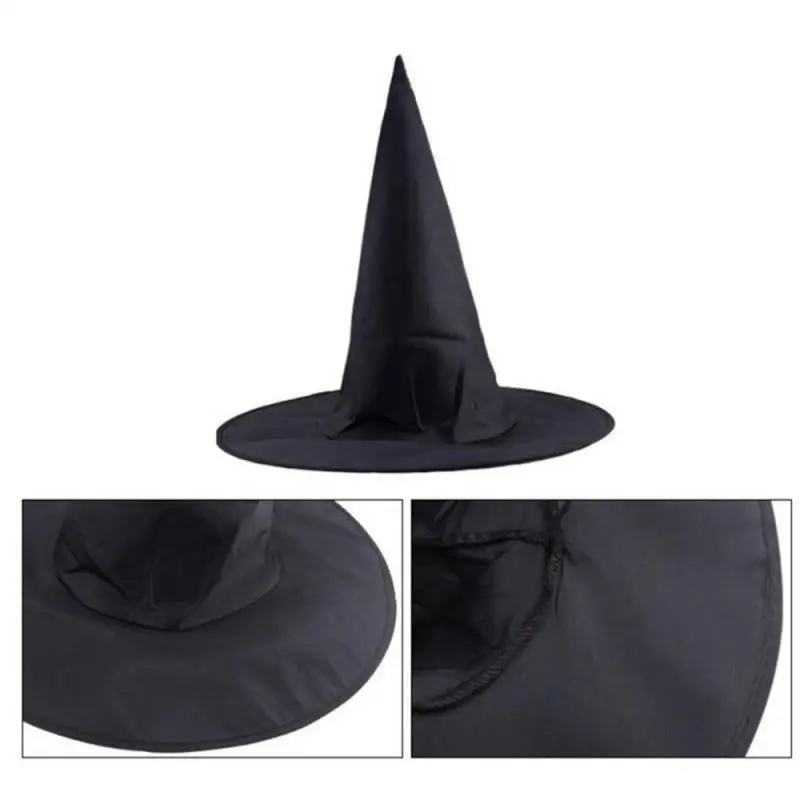 Новинка, Черная шляпа ведьмы, реквизит для маскарадной вечеринки на Хэллоуин 2022, шапочка волшебника, декоративные аксессуары для костюмов, подарки для детей Изображение 1