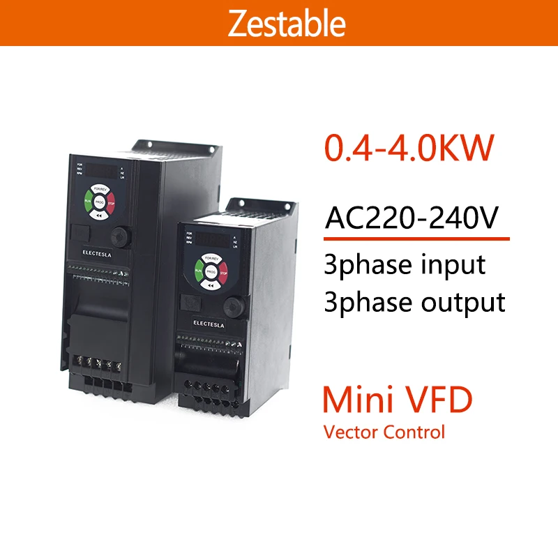 VFD ZA100G2 220V 3 входа Ph 3 выхода Ph 0.4/0.75/1.5/2.2/ Инвертор управления микро-частотно-регулируемым приводом мощностью 4 кВт Изображение 0