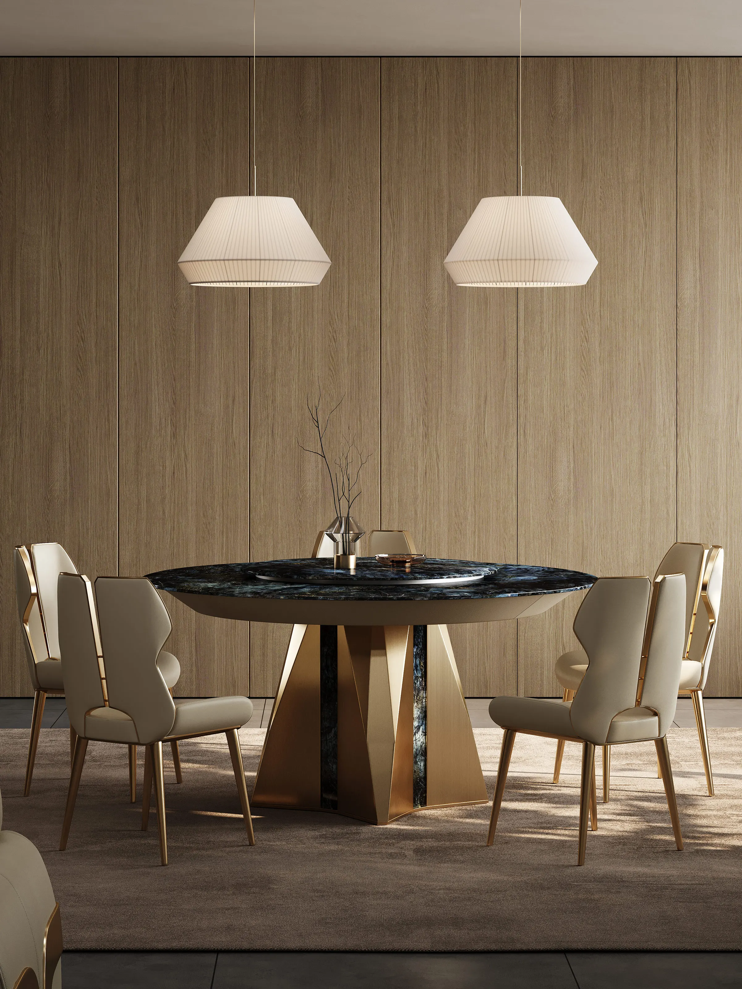 Настольная лампа из натурального мрамора роскошная вилла высокого класса, новый круглый обеденный стол из роскошного камня, семейный обеденный стол Изображение 0
