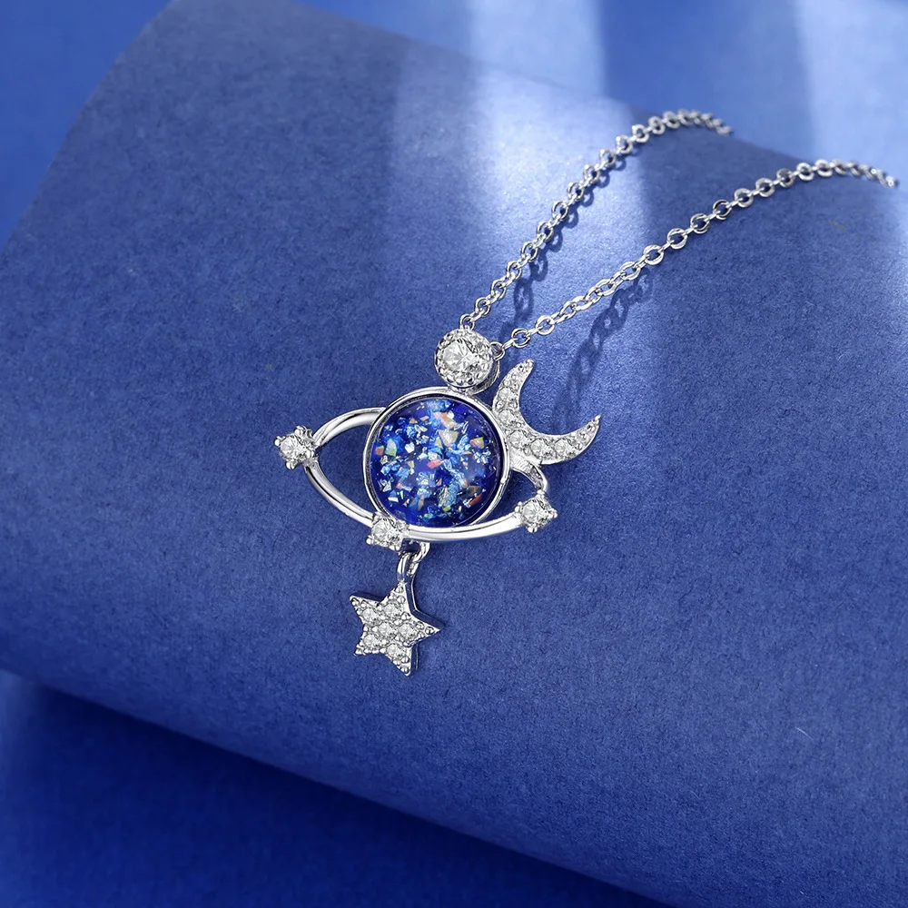 Ожерелье со звездами и Луной для женщин, цепочка на ключицу 