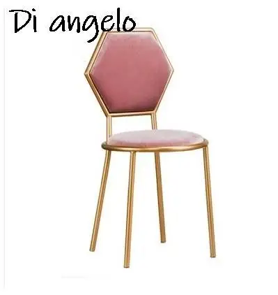 Скандинавские стулья Со спинками, обеденные стулья, современные минималистичные сетки из железа, Красные стулья для домашней косметики, Ресторанные Повседневные кофейные стулья Изображение 5