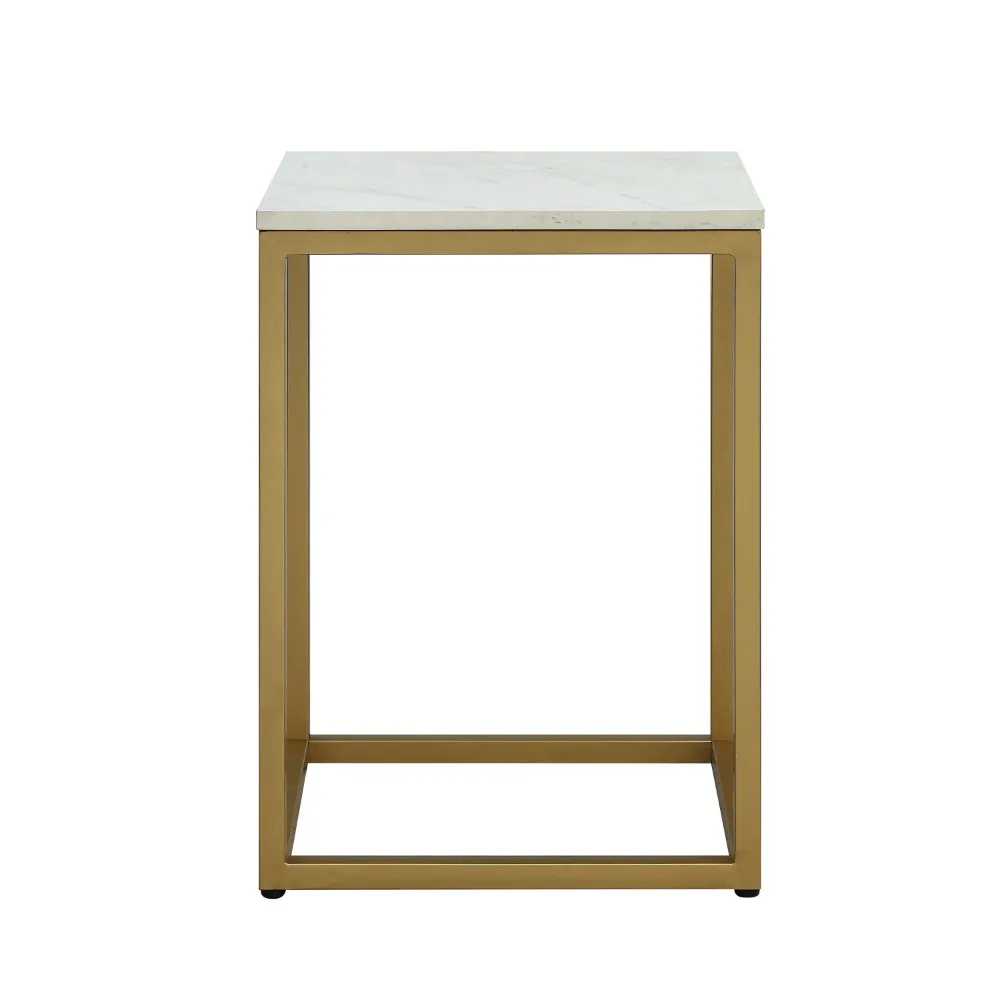 Журнальные столики для мебели для гостиной с белой столешницей в золотой раме Изображение 2