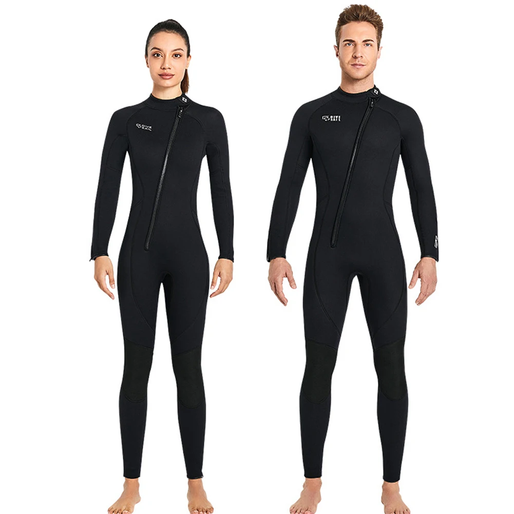Неопреновый гидрокостюм с длинным рукавом толщиной 3 мм, сохраняющий тепло, мужской водолазный костюм, цельные костюмы, Женский гидрокостюм для серфинга на открытом воздухе, аксессуары для плавания Изображение 0