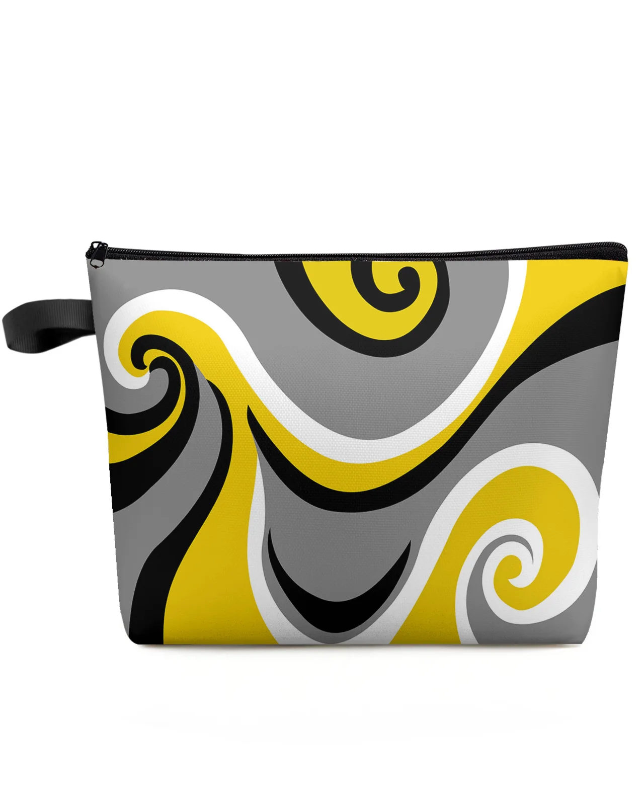 Современная абстрактная Желтая косметичка Whirlpool, сумка для предметов первой необходимости, женские косметички, органайзер для хранения в туалете, пенал для карандашей Изображение 0