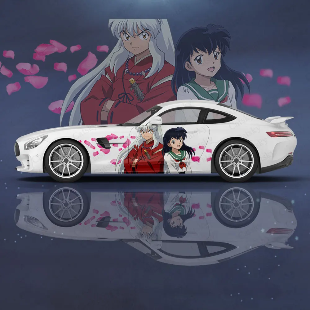 Изготовленная на заказ девушка из японского аниме Инуяша 2шт Автомобильная наклейка для универсальной большой автомобильной наклейки Автомобильная наклейка для декора автомобильных наклеек Univers Изображение 0