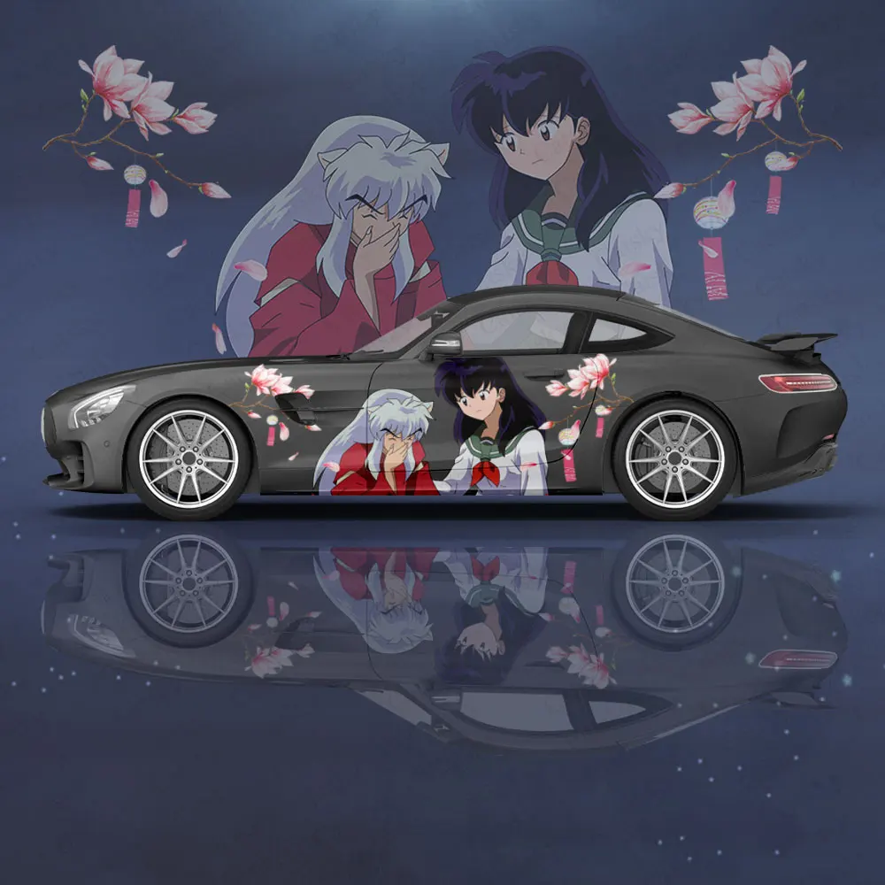 Изготовленная на заказ девушка из японского аниме Инуяша 2шт Автомобильная наклейка для универсальной большой автомобильной наклейки Автомобильная наклейка для декора автомобильных наклеек Univers Изображение 2
