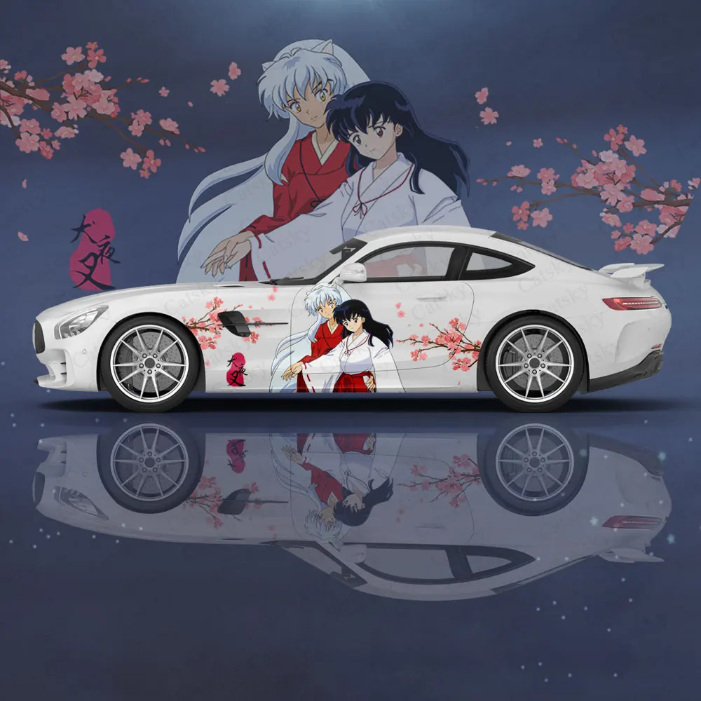Изготовленная на заказ девушка из японского аниме Инуяша 2шт Автомобильная наклейка для универсальной большой автомобильной наклейки Автомобильная наклейка для декора автомобильных наклеек Univers Изображение 3