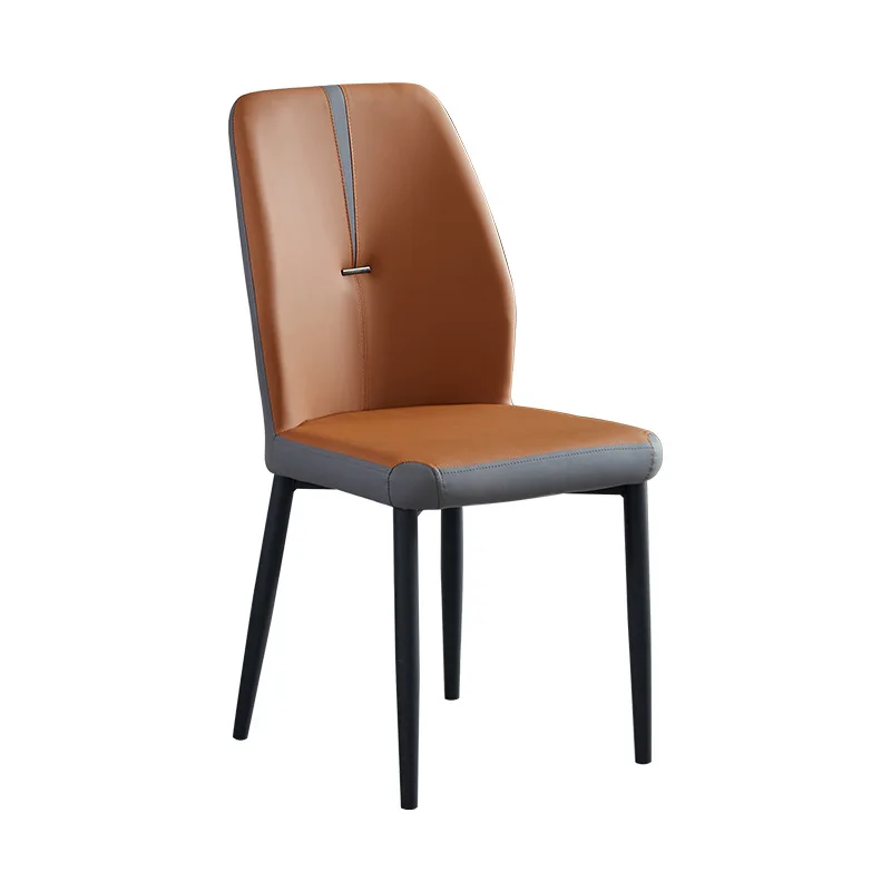 Роскошный обеденный стул Nordic Light домашняя мягкая сумка обеденный стол и стулья в отеле ресторан отдыха простой табурет с кожаной спинкой Изображение 4