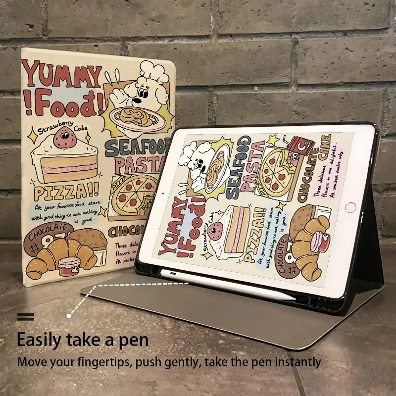 Для iPad 2022 10,9 2021 2020 10,2 Pro 11 Дюймов Креативный Десертный Чехол в стиле Мультяшной Книги Для iPad Air 4 5 10,9 Mini 6 8,3 Shell Изображение 4