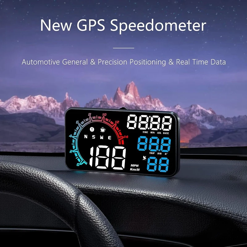 Головной дисплей G11 HUD, автомобильный дисплей GPS, сигнализация о превышении скорости движения, Универсальный Черный, простой в использовании Изображение 1