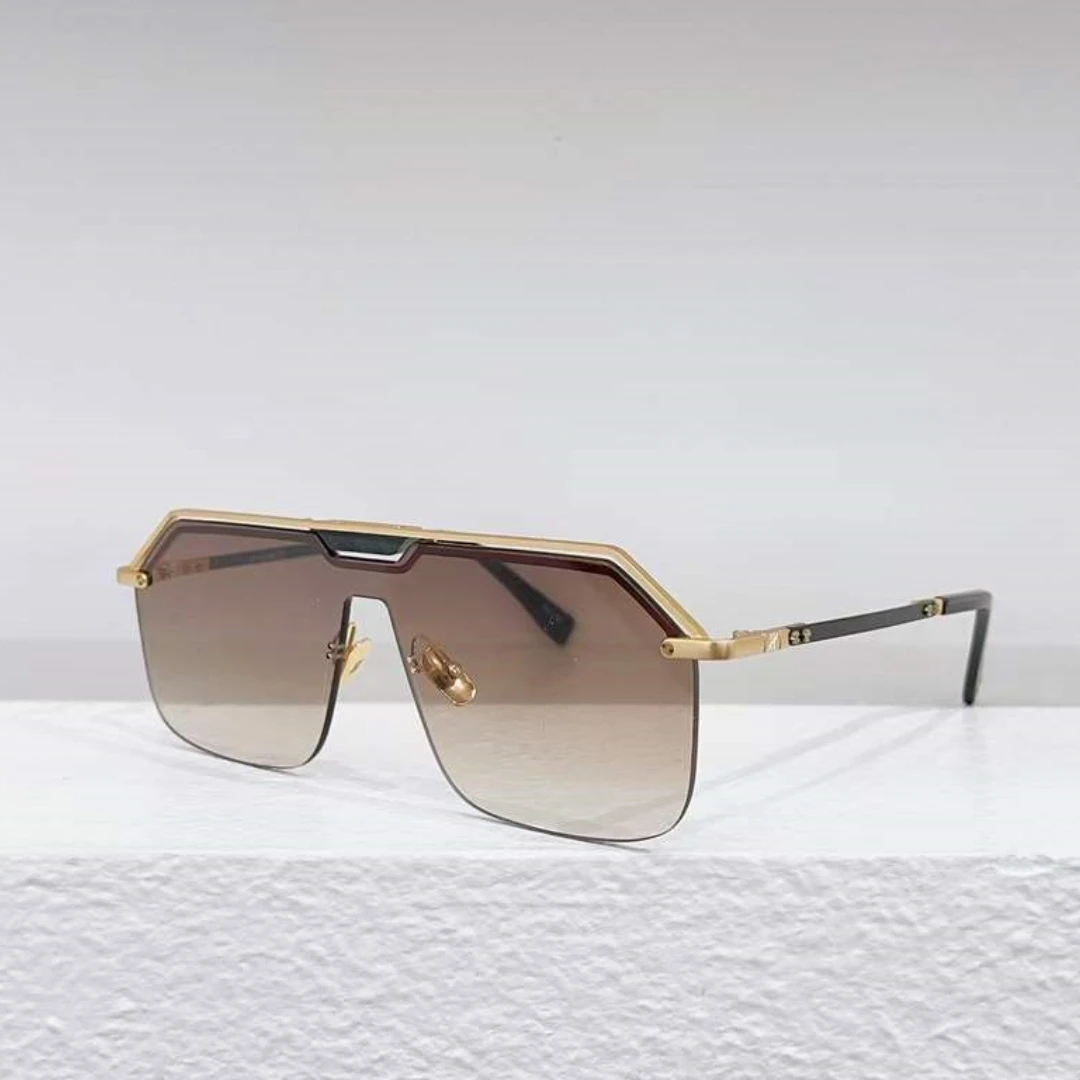 Роскошные модные винтажные солнцезащитные очки H039 в стиле ретро, квадратные, без оправы, с одним встроенным объективом, женские, мужские, AA + Высокого качества Изображение 4