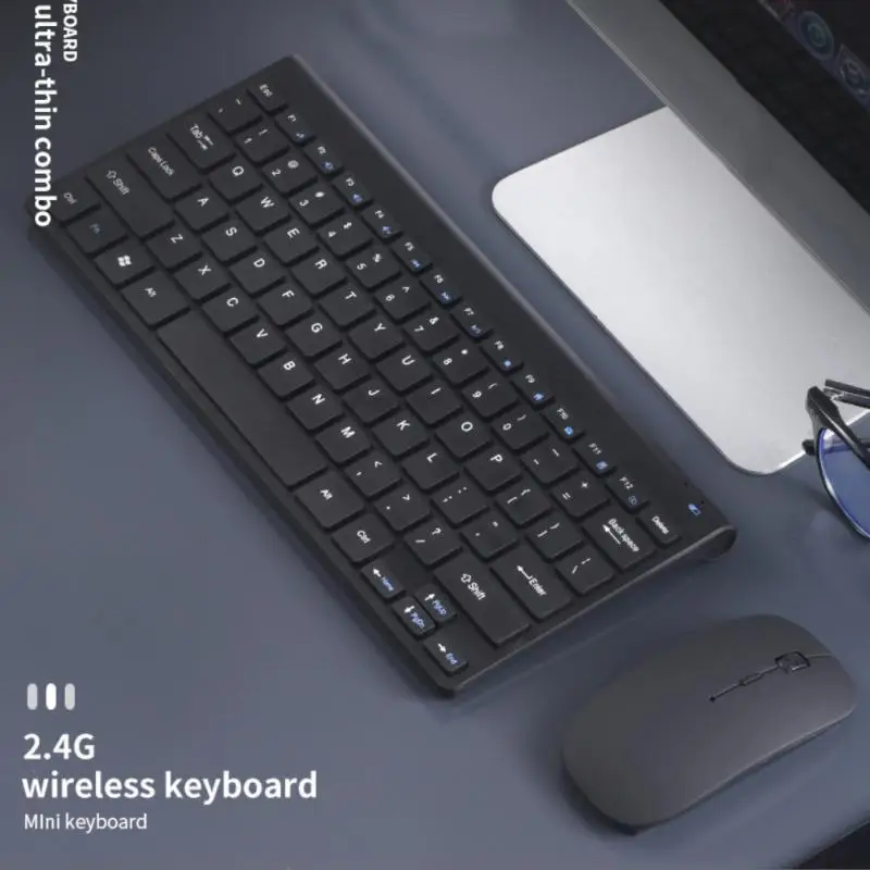Клавиатура 2.4g для планшета, портативная ультратонкая клавиатура, Ультратонкая беспроводная мышь, клавиатура, аксессуары для ноутбуков, эргономика 1600 точек на дюйм Изображение 0