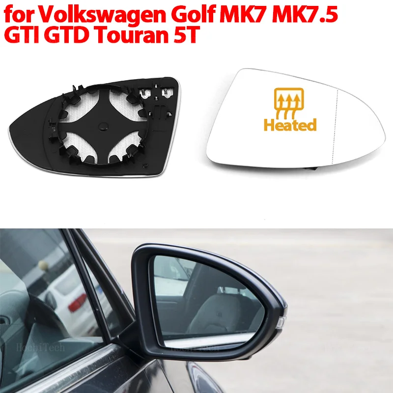 Автомобильное Левое Правое Боковое Крыло Заднего Вида С Подогревом, Прочное Зеркальное Стекло для Volkswagen VW Golf 7 MK7/MK7.5 GTI GTD 2012-21 Touran 5T Изображение 0