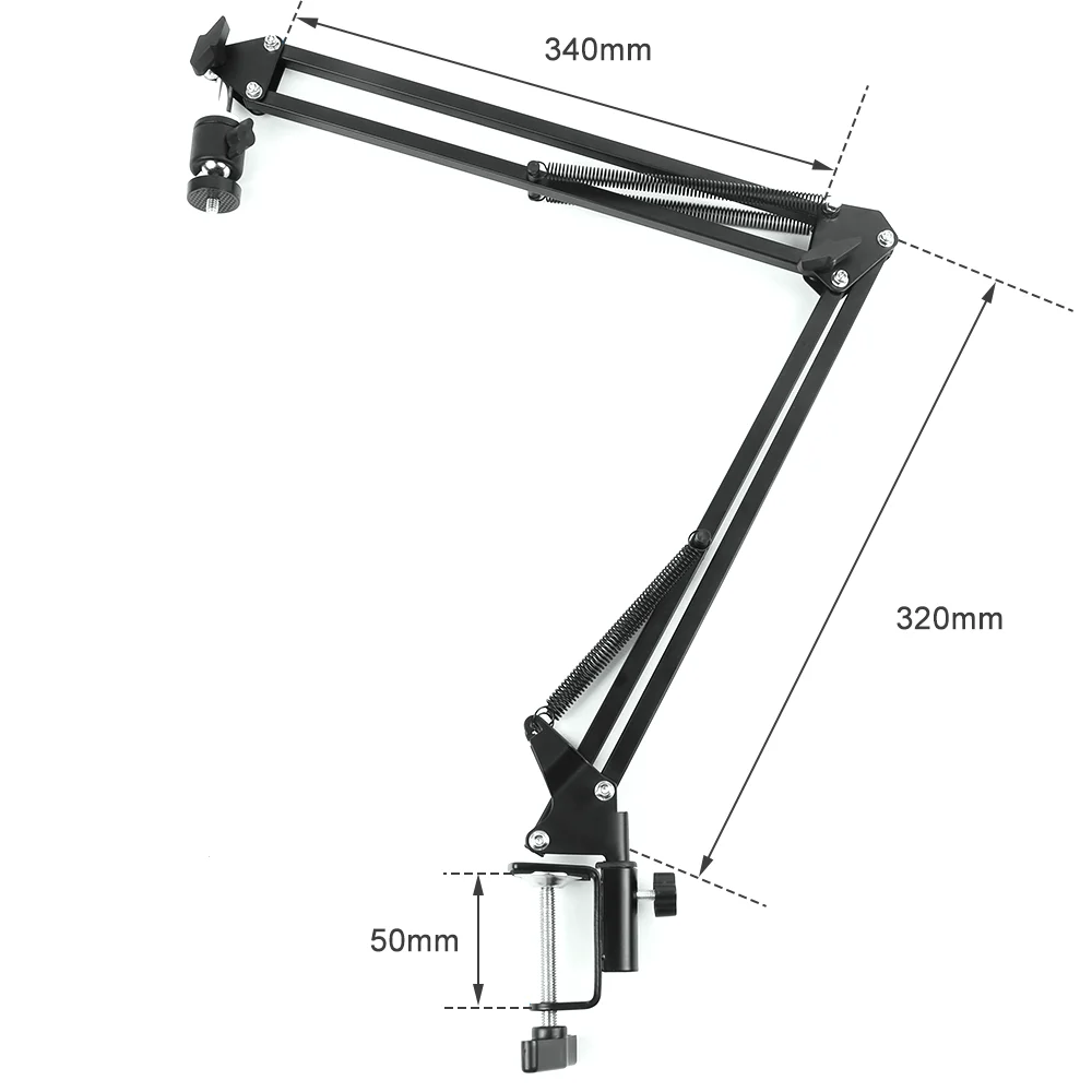 Регулируемый Шарнирный Рычажный зажим Кронштейн для микроскопа 50 мм Кольцевой держатель C Креплением Объектива Штатив Для Пайки Видеокамеры Складная Подставка Изображение 0