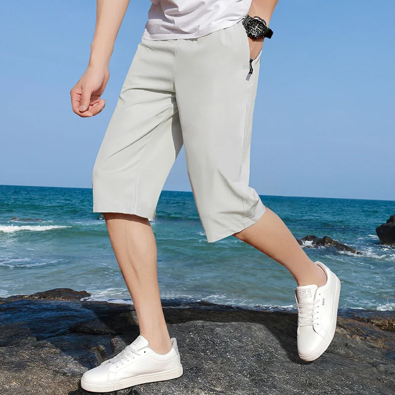 Мужские капри Летние тонкие свободного покроя повседневные спортивные брюки Мужские шорты Тренд жаркого лета Изображение 1