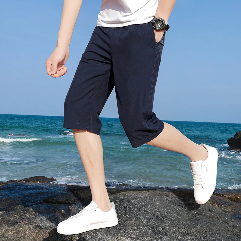 Мужские капри Летние тонкие свободного покроя повседневные спортивные брюки Мужские шорты Тренд жаркого лета Изображение 3