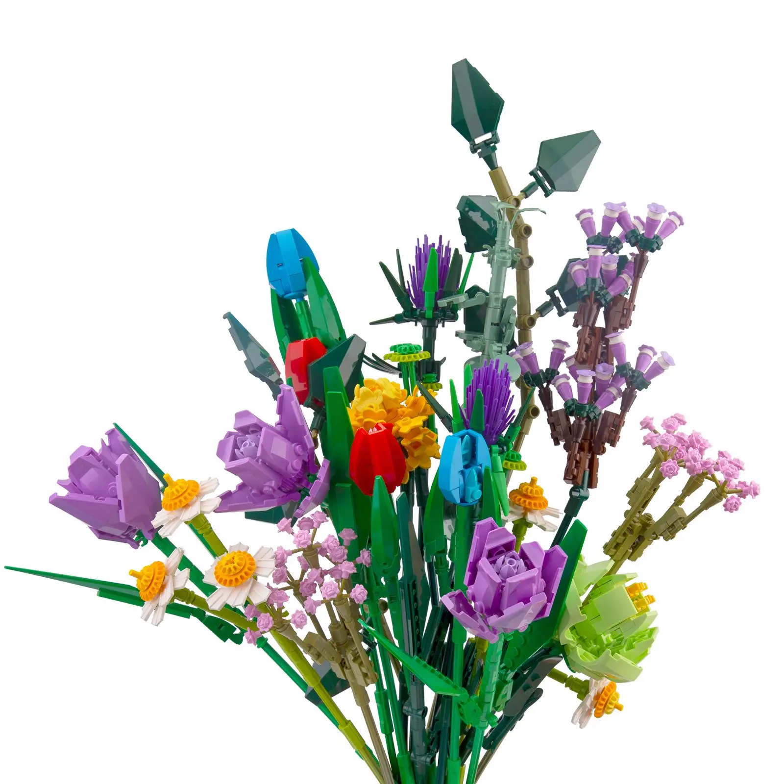 1331 шт. Цветы в горшках Строительные блоки для цветочного букета 10280 Комплект поделок из кирпичей Игрушка без вазы Изображение 0