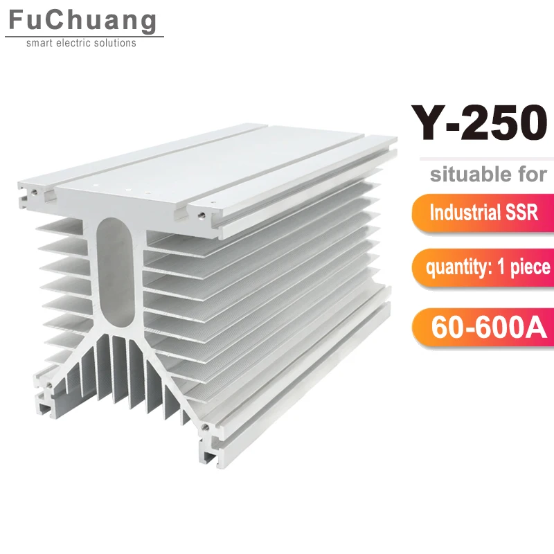Модульный радиатор высокой мощности Y-250 250L * 125 Вт * 135H мм радиатор для трехфазного твердотельного реле или промышленного SSR от 60A до 600A Изображение 0