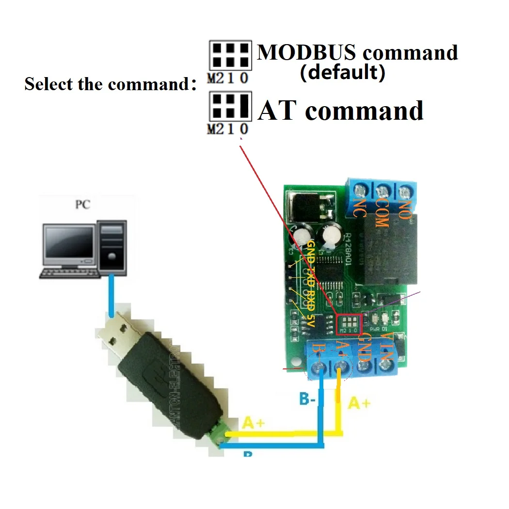 2 В 1 RS485 RS232 TTL На плате реле Modbus RTU ПК последовательный порт USB COM UART 1 канал 12 В постоянного тока модуль Изображение 1