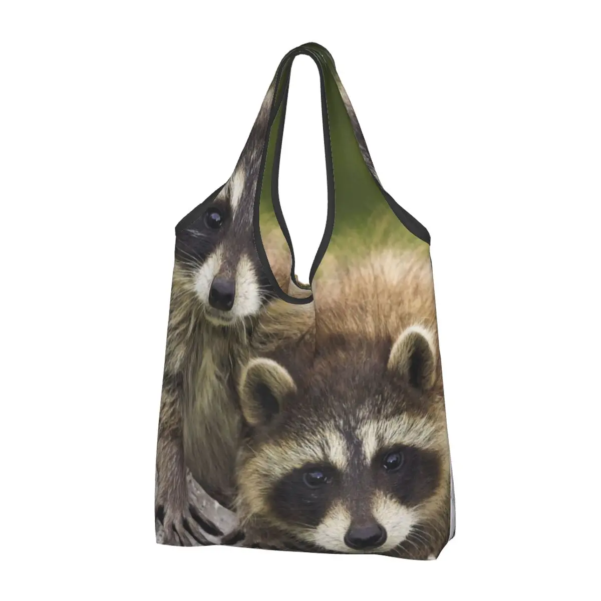Женская Повседневная сумка для покупок на плечо Raccoons Couple Timber Walk, большая вместительная сумка-тоут, портативная сумка для хранения, складные сумки Изображение 0