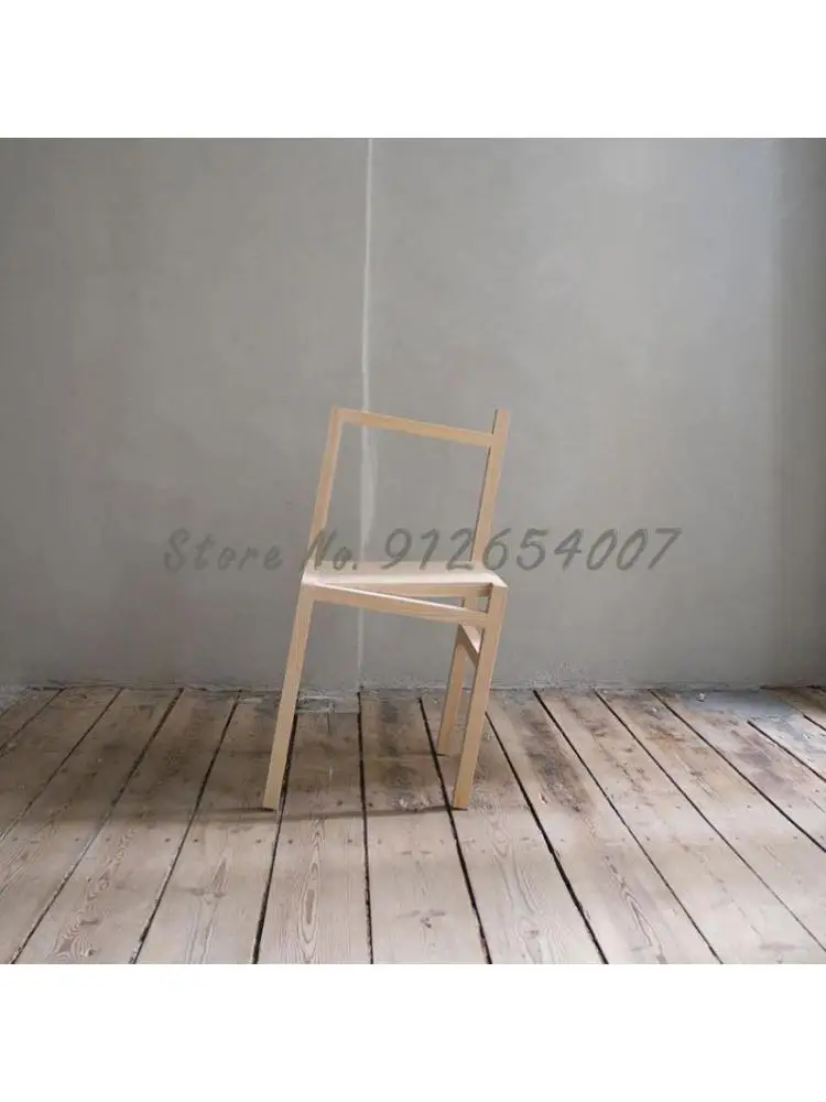 Индивидуальный сетчатый Красный стул Nordic Ins Wind Chair Легкий Роскошный дизайн, обеденный стул из цельного дерева, магазин одежды, Фото Стул Single Изображение 3