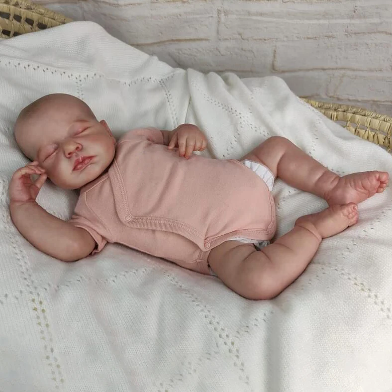 NPK 19-дюймовая мягкая силиконовая виниловая кукла Реборн размером с новорожденного ребенка Loulou doll 3D Skin Высококачественный подарок Изображение 0