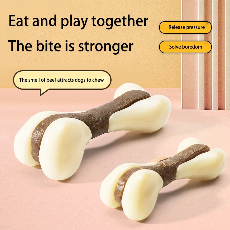 Brinquedo Do Cão Mordida-resistente Nylon Pet Fornecimentos Limpeza Dos Dentes Haste Molar Osso Simulação Novo Amazon Изображение 2