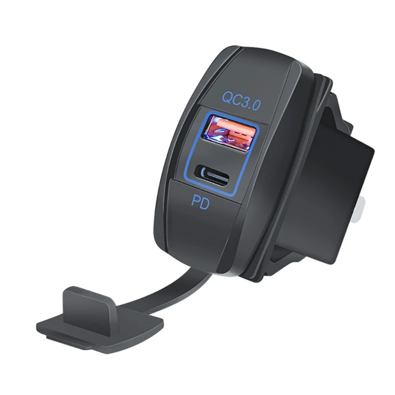 Портативная автомобильная зарядка QC3.0 PD Charge Автомобильный адаптер для зарядки Быстрая зарядка Пластик Изображение 4