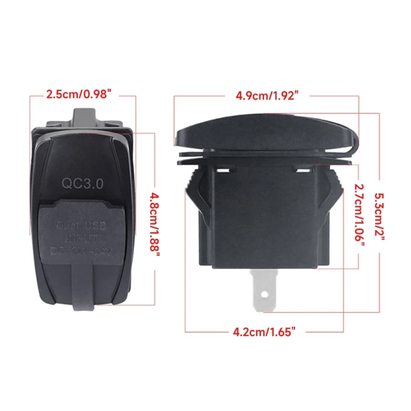Портативная автомобильная зарядка QC3.0 PD Charge Автомобильный адаптер для зарядки Быстрая зарядка Пластик Изображение 5