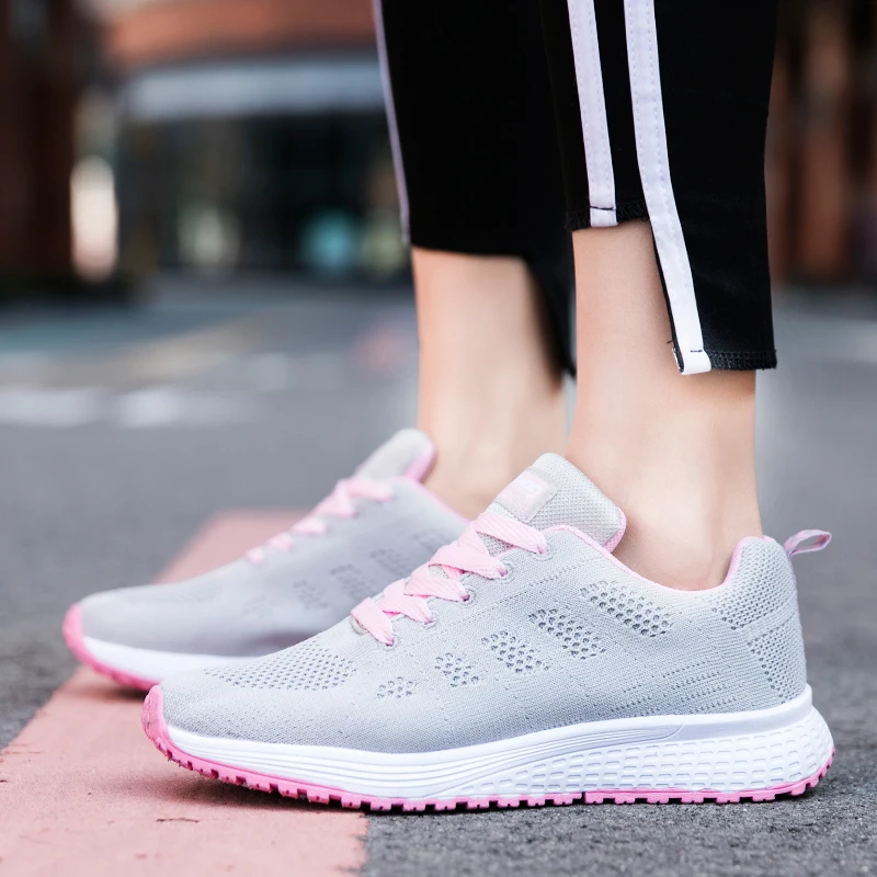 Женская повседневная обувь, спортивные кроссовки для бега, легкая обувь для тренировок, сетчатые дышащие женские спортивные кроссовки большого размера Изображение 3