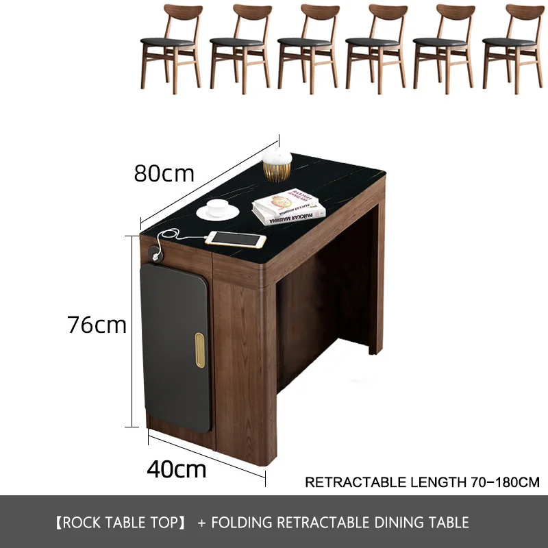 Скандинавский Шиферный Складной Маленький Обеденный стол Обеденный стул Для маленькой квартиры Выдвижной Шиферный Обеденный стол для дома Изображение 5
