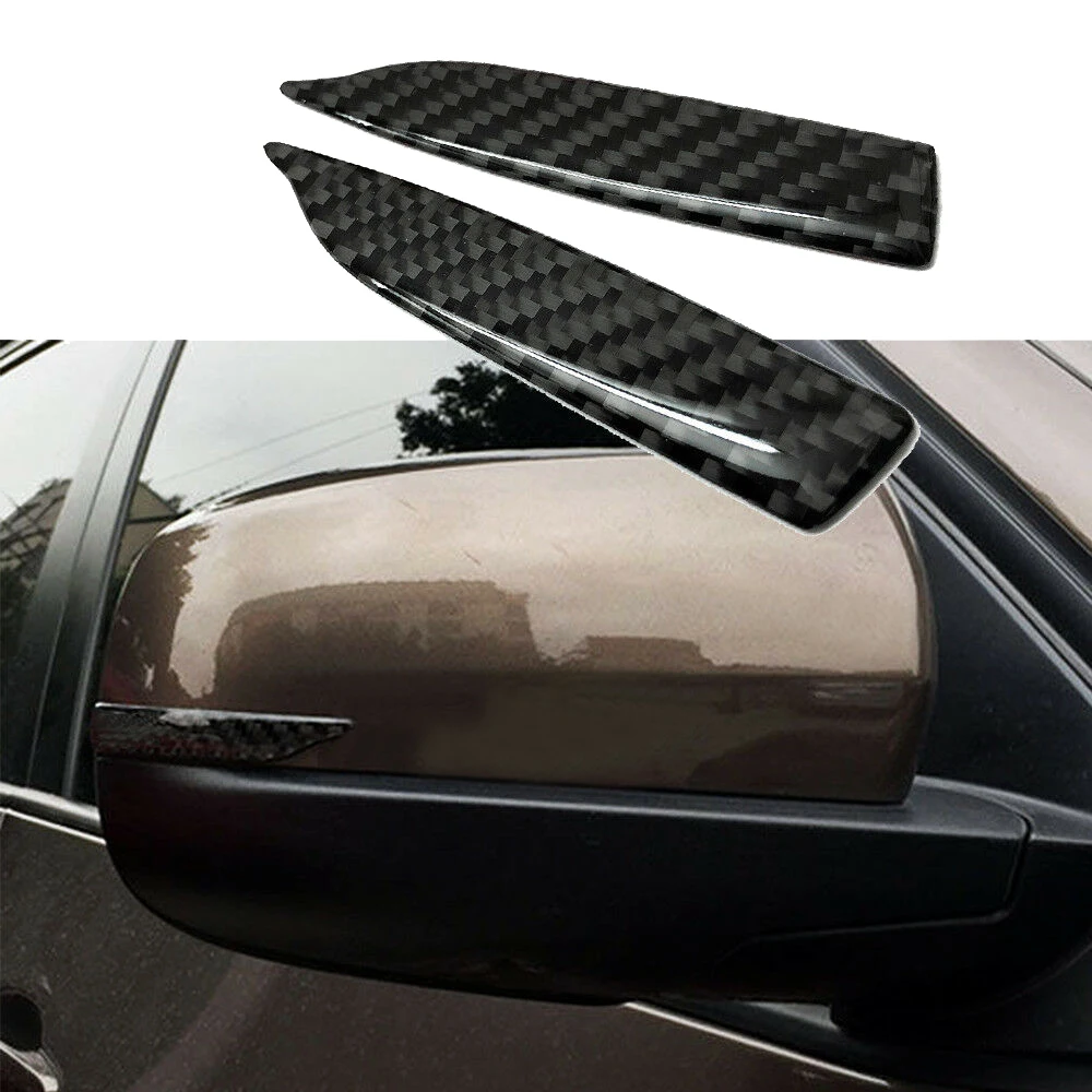 2шт Универсальной отделки автомобильного зеркала заднего вида из углеродного волокна, защита боковых зеркал Изображение 3