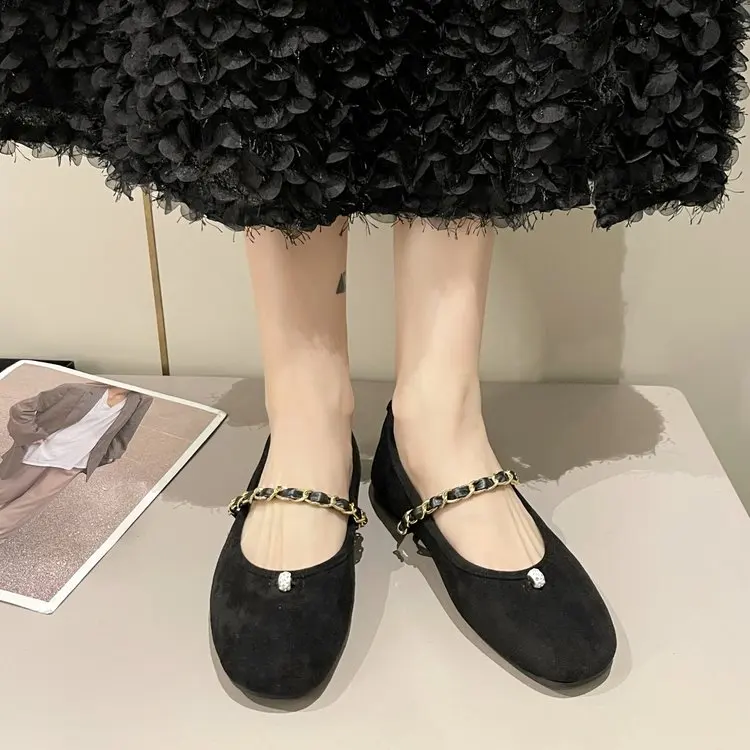 Новая цепочка, легкая элегантная женская модная простая обувь, Повседневная женская обувь, Мягкая удобная женская обувь на плоской подошве, Zapatos De Mujer Изображение 4